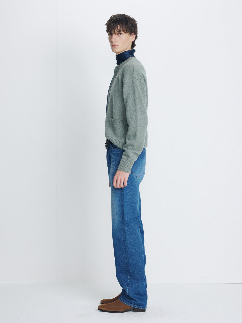 Tonywack - Shetland Wool Raw Cardigan (Sage Green) product image 4 | TRAB K-Fashion Australia