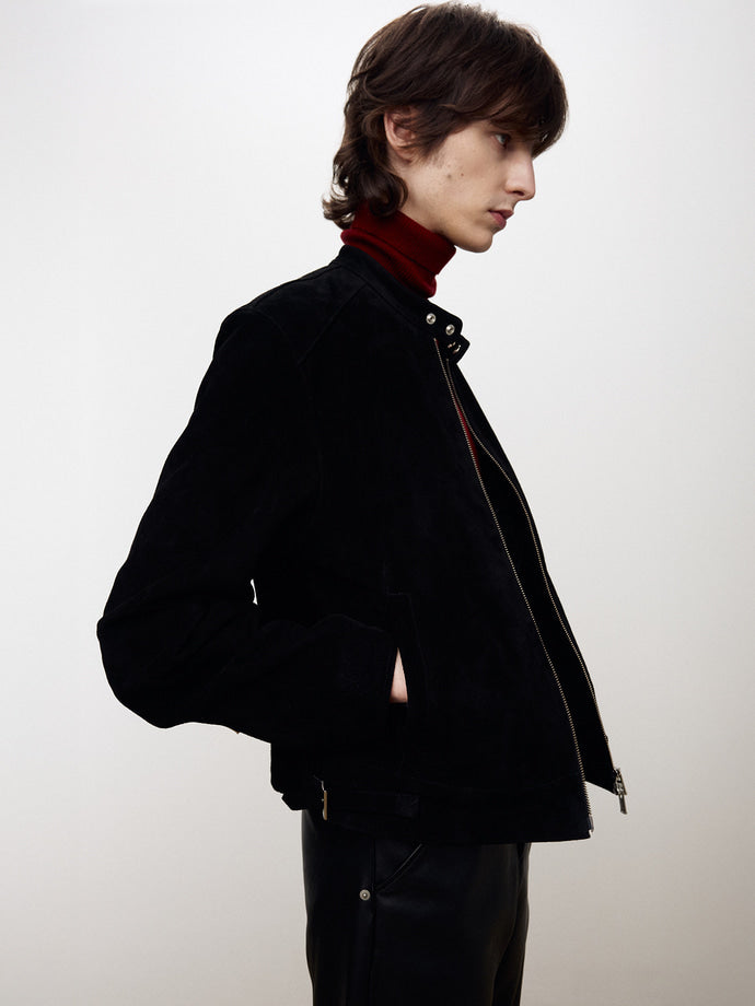 Tonywack - Suede Racer Jacket (Black) product image 1 | TRAB K-Fashion Australia