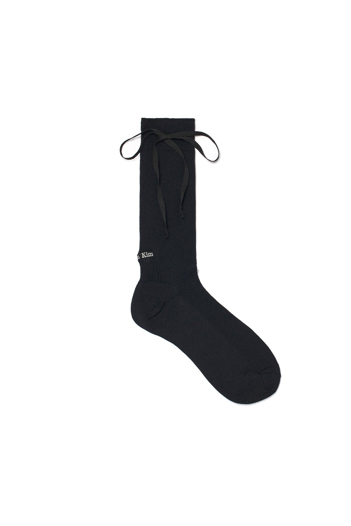 Matin Kim - Ribbon Point Crew Socks (Black) product image 1 | TRAB K-Fashion Australia