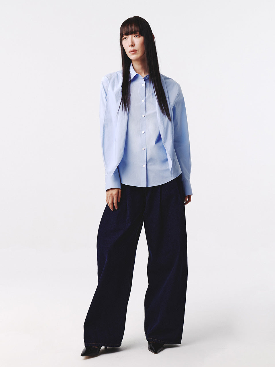 Kijun - Scarf Oversized Shirt (Blue) product image 4 | TRAB K-Fashion Australia