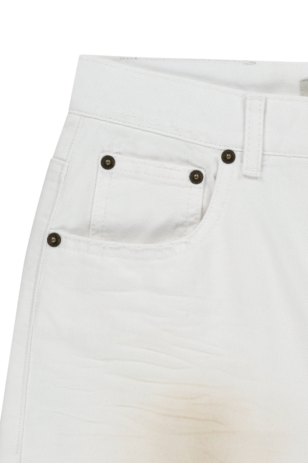 Matin Kim - Carpenter Bermuda Denim Pants (White) product image 4 | TRAB K-Fashion Australia
