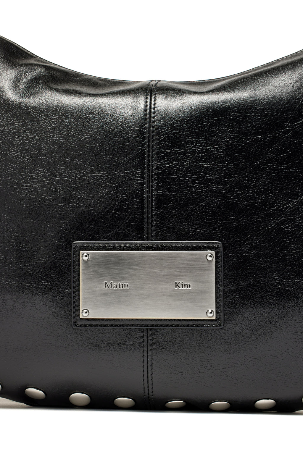 Matin Kim - Stud Leather Hobo Bag (Black) product image 3 | TRAB K-Fashion Australia