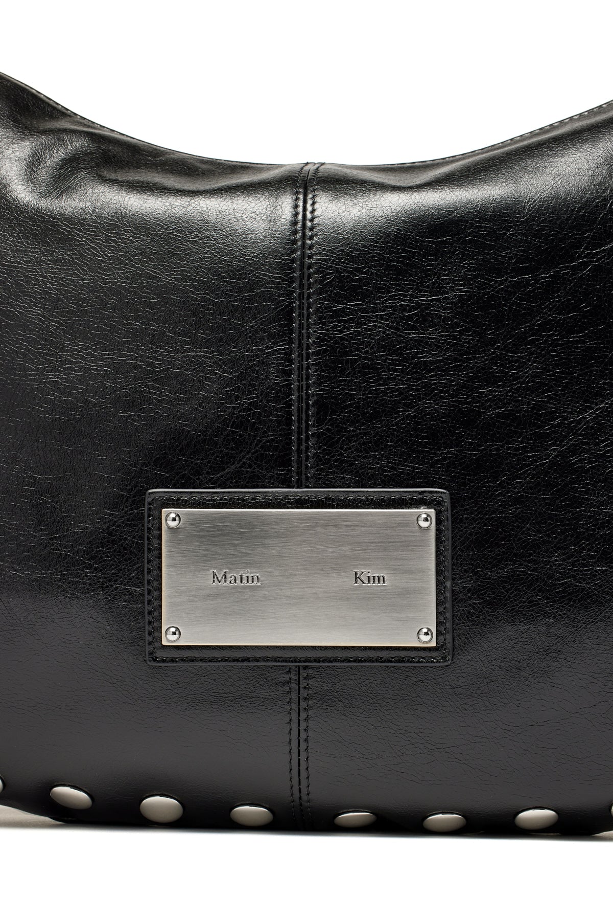 Matin Kim - Stud Leather Hobo Bag (Black) product image 3 | TRAB K-Fashion Australia