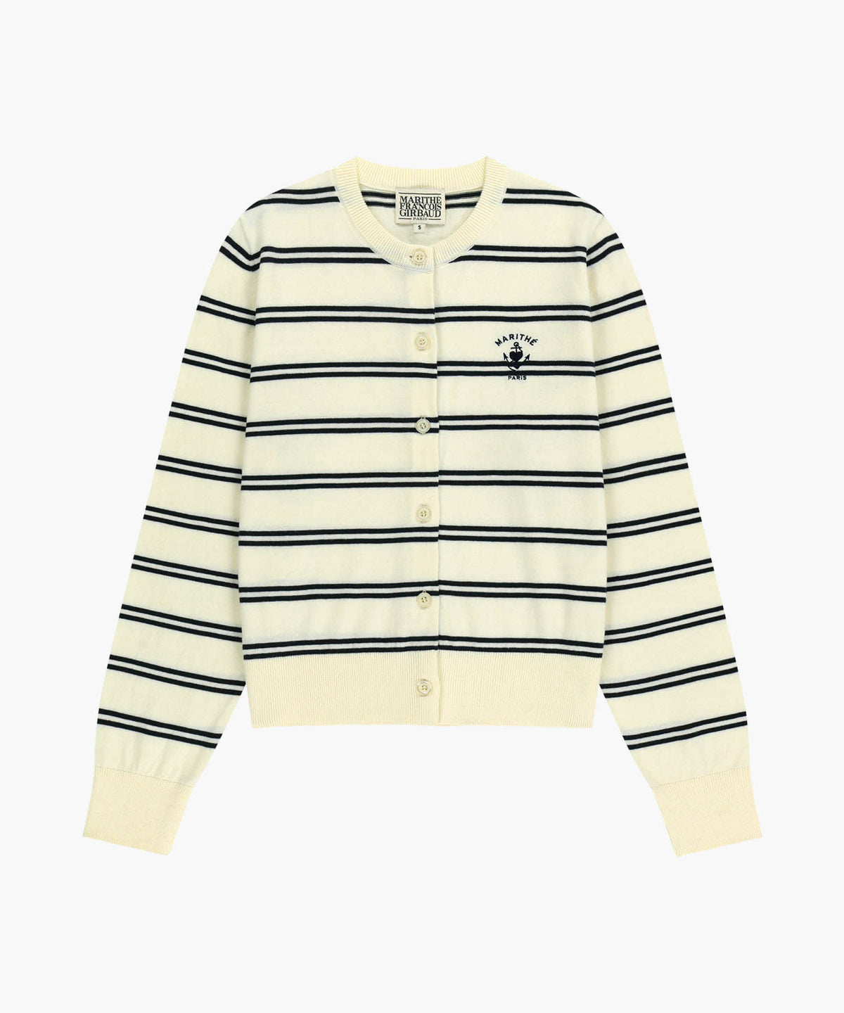 Marithe & Francois Girbaud - Stripe Knit Cardigan (Ivory) product image 6 | TRAB K-Fashion Australia