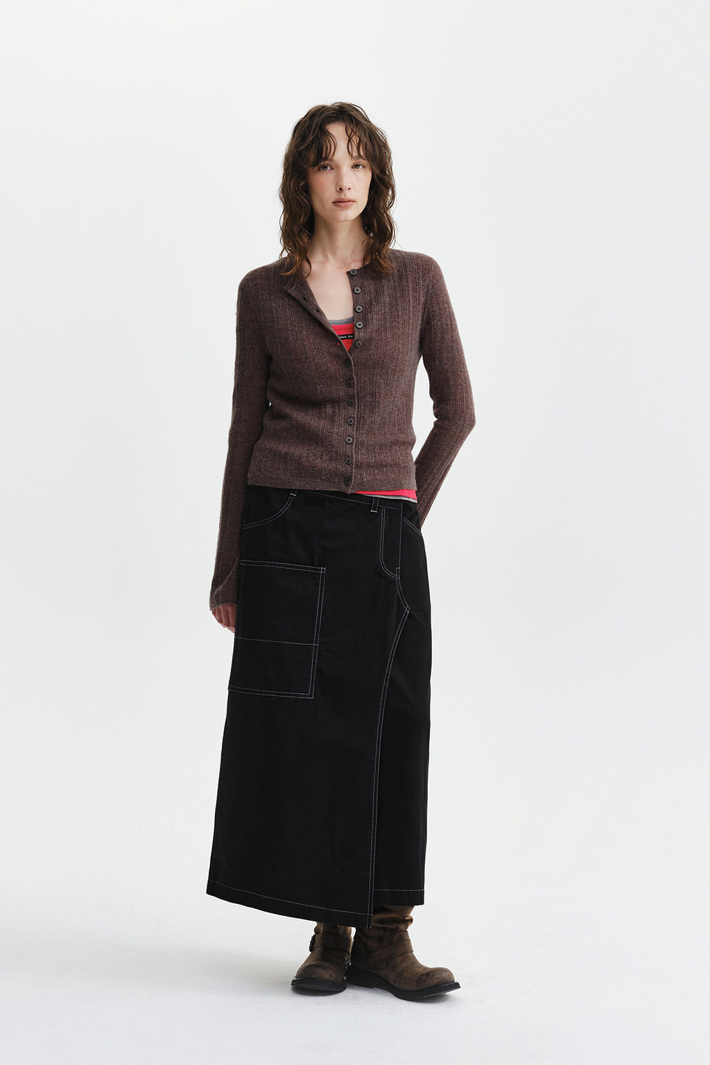 Matin Kim - Big Pocket Long Wrap Skirt (Black) product image 10 | TRAB K-Fashion Australia