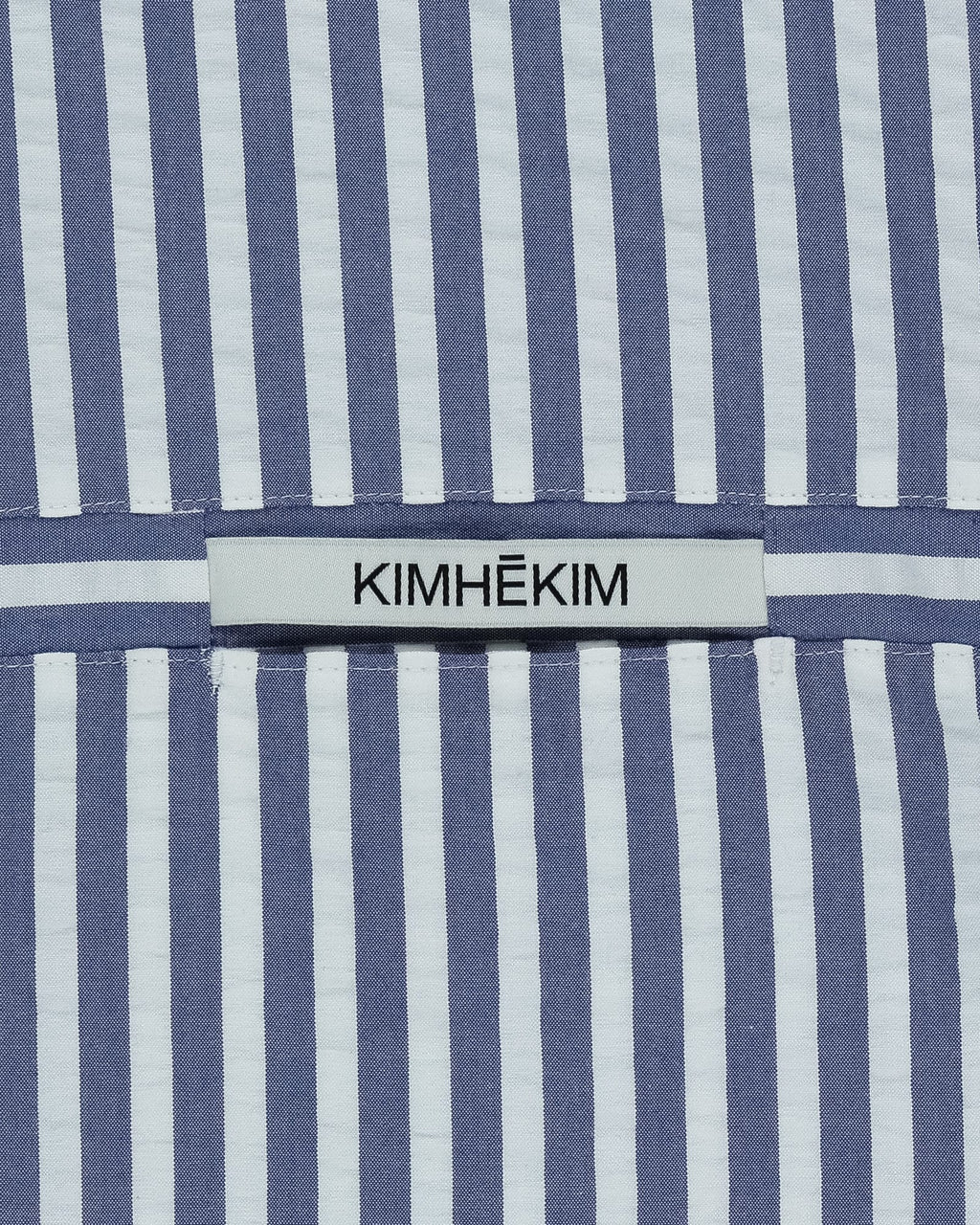 Kimhe Kim - Stripped Label Short Sleeves Shirt (Blue) product image 13 | TRAB K-Fashion Australia