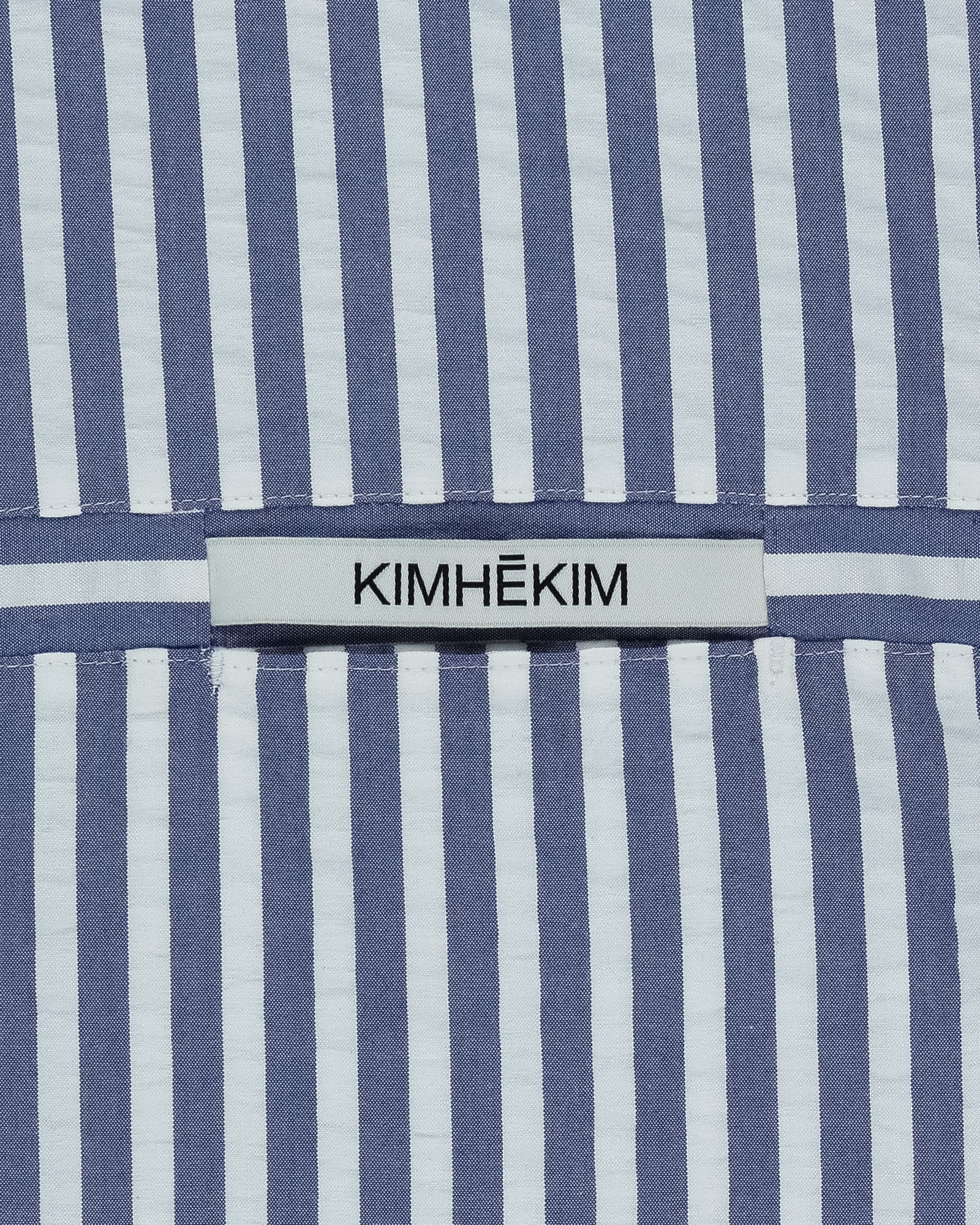 Kimhe Kim - Stripped Label Short Sleeves Shirt (Blue) product image 13 | TRAB K-Fashion Australia