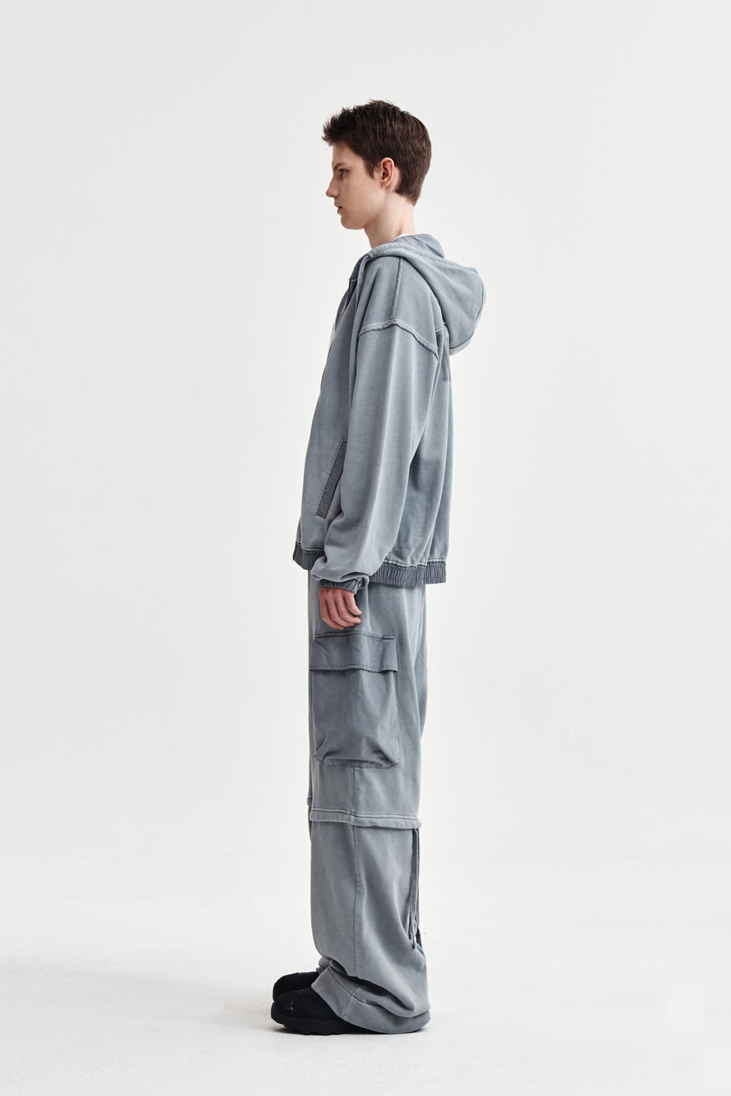 Matin Kim - [Pre-Order – Ships November 5] Pigment Dyed Cargo Pants (Light Grey) product image 7 | TRAB K-Fashion Australia