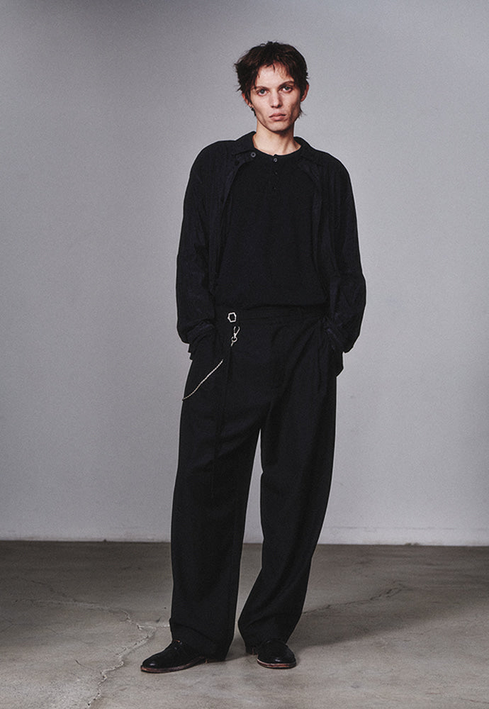 Art if acts - Belted Wool Side Two Tuck Pants (Black) product image 5 | TRAB K-Fashion Australia