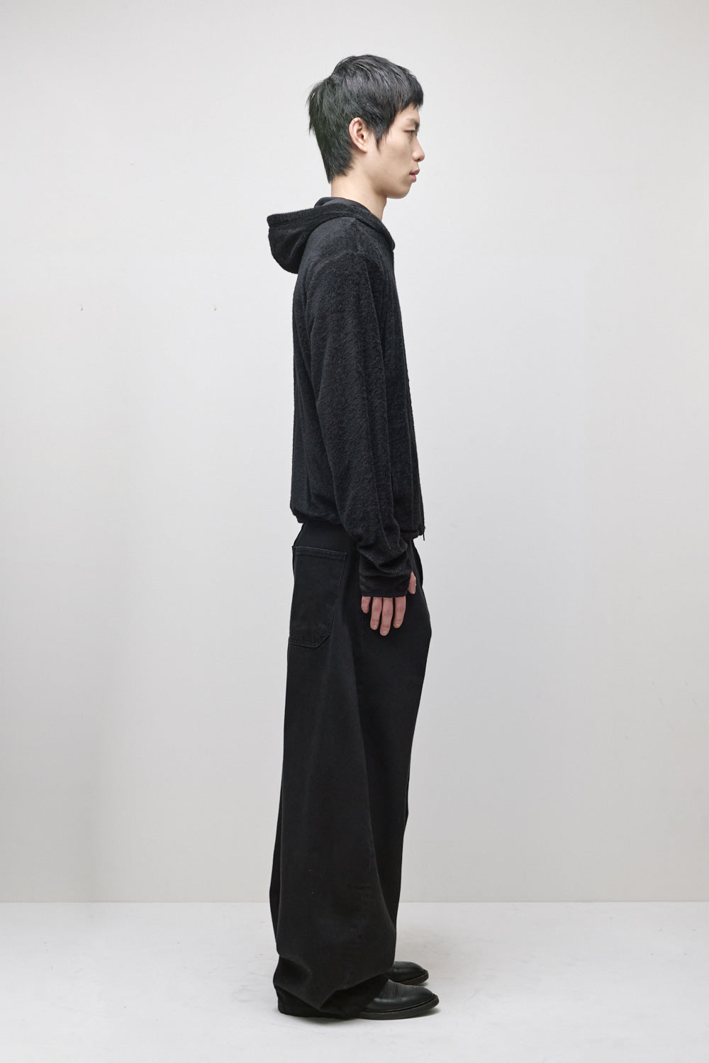 Hatchingroom - Fuzzy Mesh Hoodie (Black) product image 10 | TRAB K-Fashion Australia
