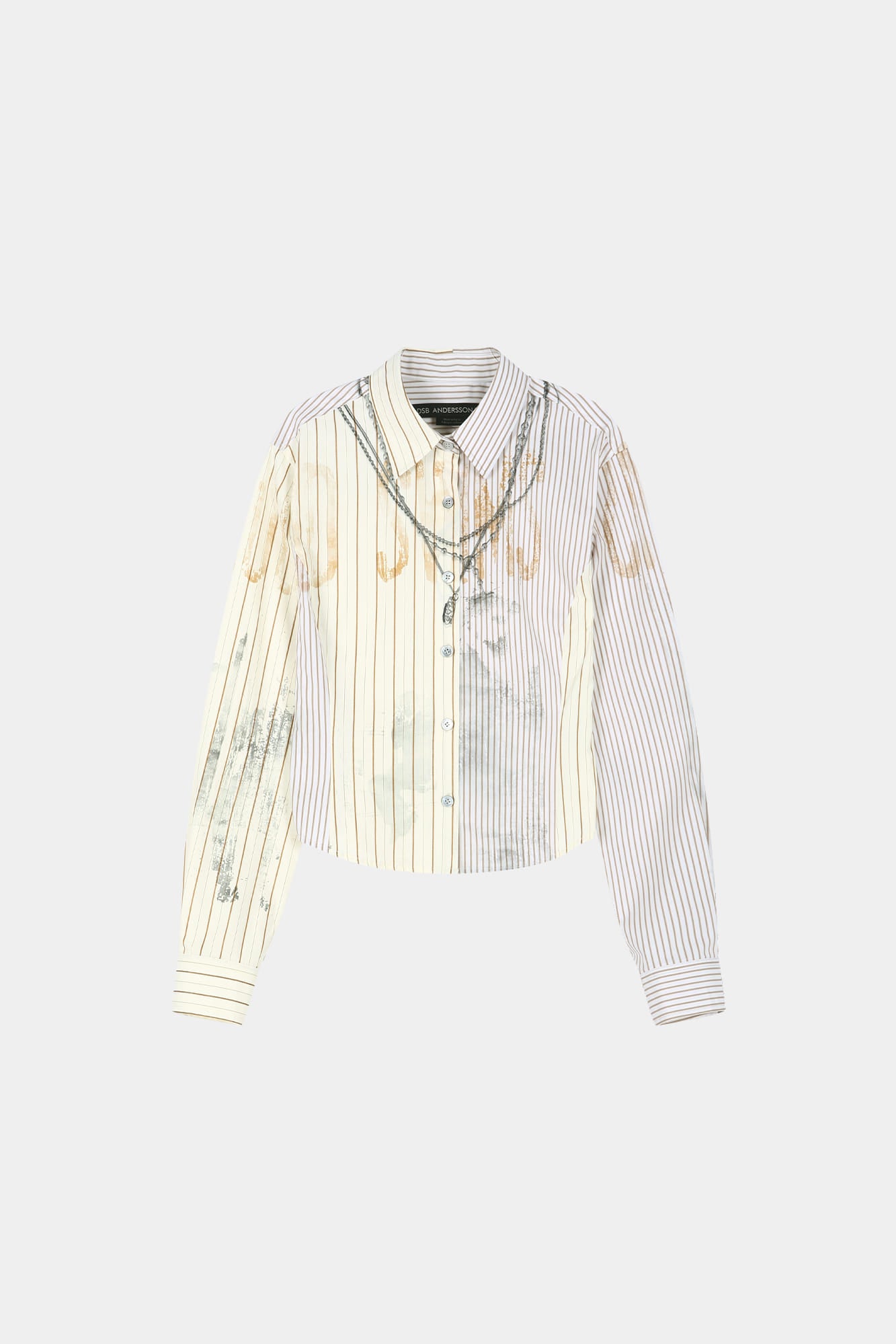 Andersson Bell - Necklace & Choker Trompe-L'oeil Graphic Shirt (Beige) product image 10 | TRAB K-Fashion Australia