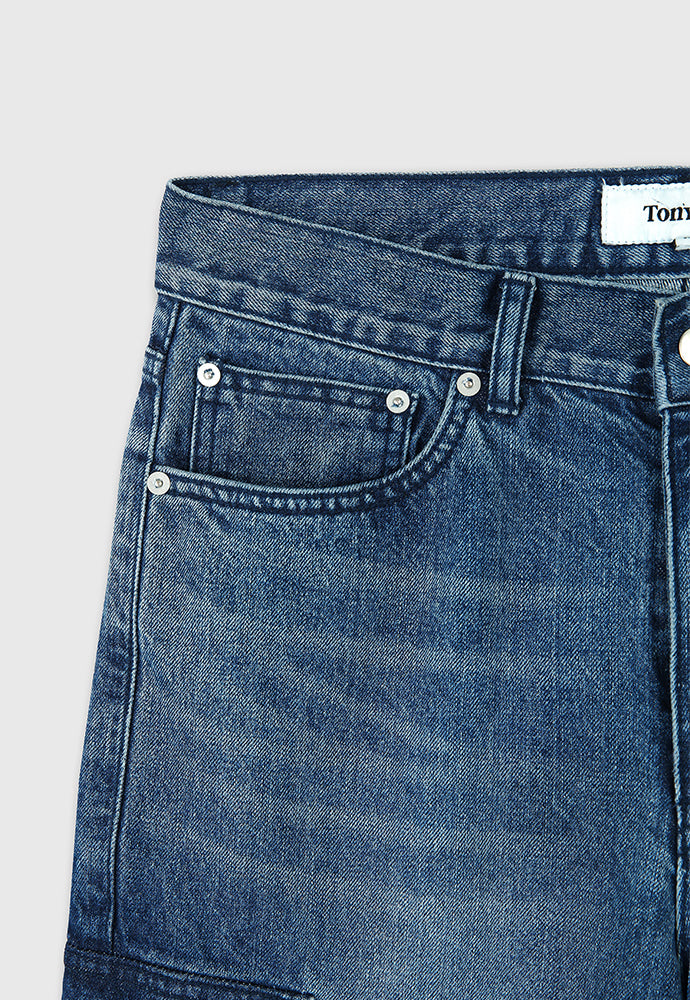 Tonywack - Relaxed Cut Denim Cargo Jeans (Faded Mid Blue) product image 11 | TRAB K-Fashion Australia