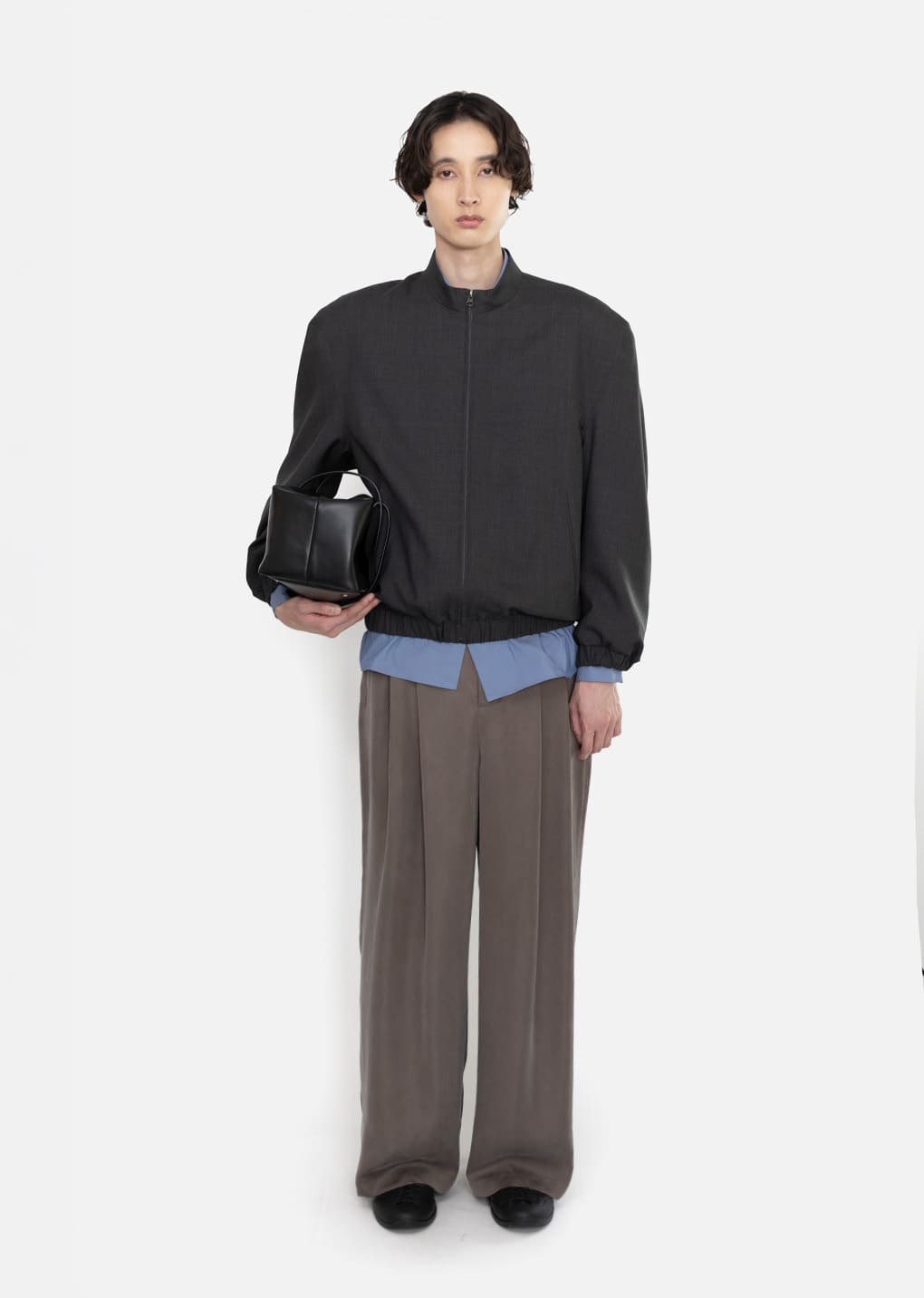 Amomento - Wool Oversize Blouson (Charcoal) product image 2 | TRAB K-Fashion Australia