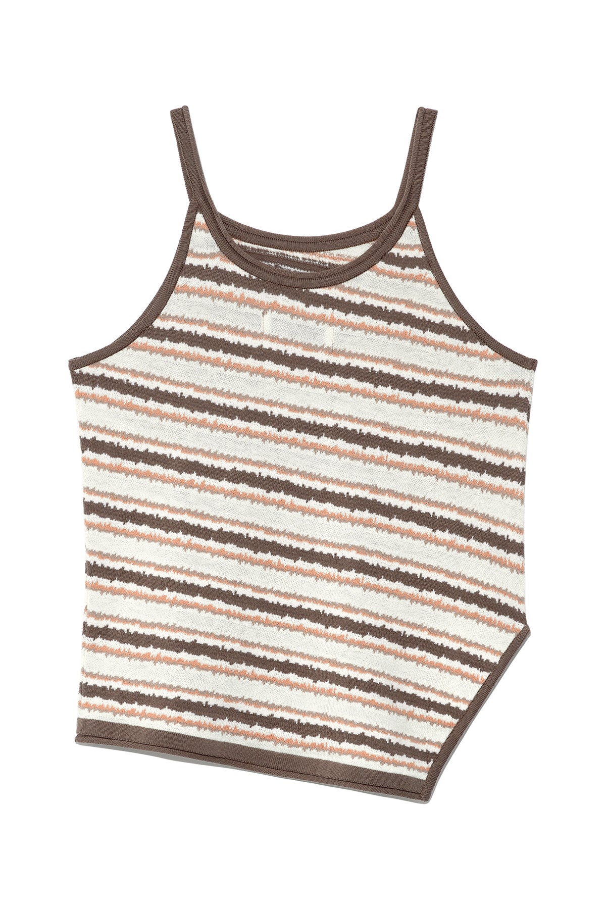 Matin Kim - Multi Stripe Sleeveless Knit Top (Brown) product image 1 | TRAB K-Fashion Australia