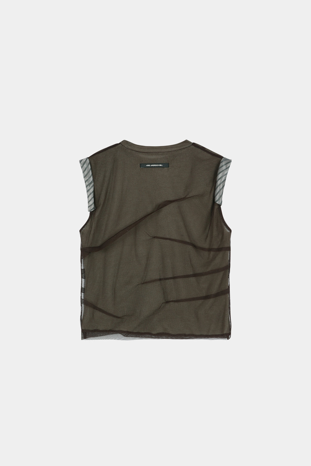 Andersson Bell - Layered Mesh Tuck & Dart Top (Brown) product image 9 | TRAB K-Fashion Australia