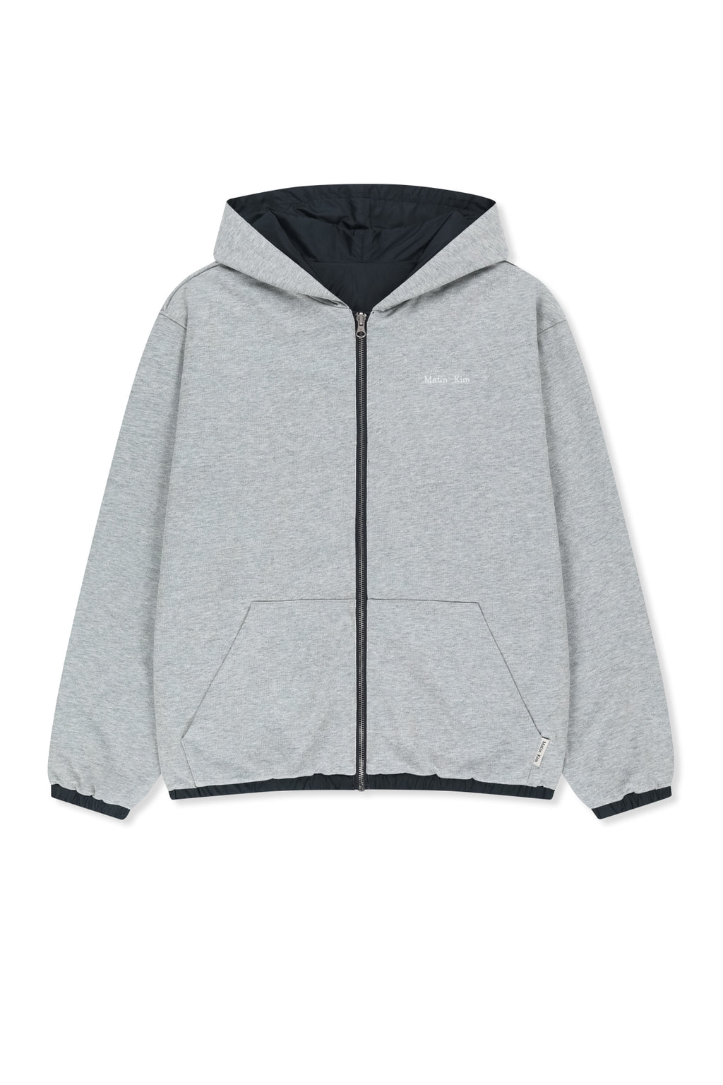 Matin Kim - Double Face Hoody Zip Up (Navy) product image 3 | TRAB K-Fashion Australia