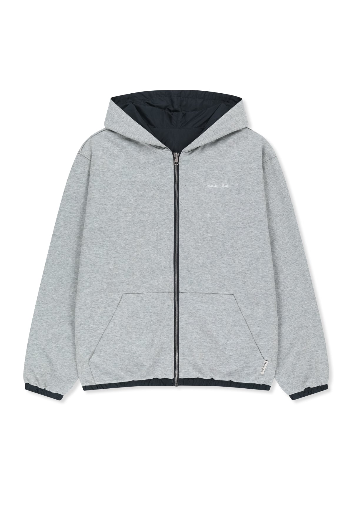Matin Kim - Double Face Hoody Zip Up (Navy) product image 3 | TRAB K-Fashion Australia