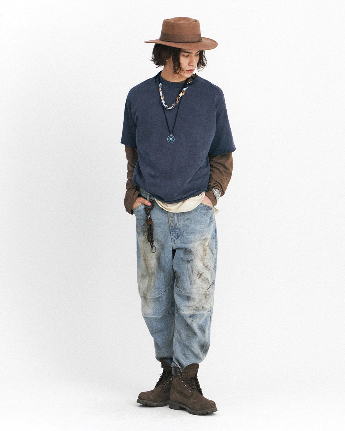 Eastlogue - Cut Out Boxy T-shirts (Navy) product image 2 | TRAB K-Fashion Australia