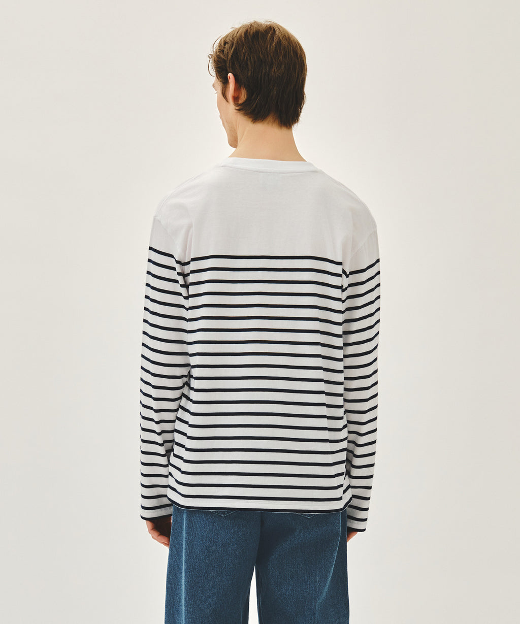 Marithe & Francois Girbaud - Block Stripe Long Sleeve Tee (Navy) product image 3 | TRAB K-Fashion Australia