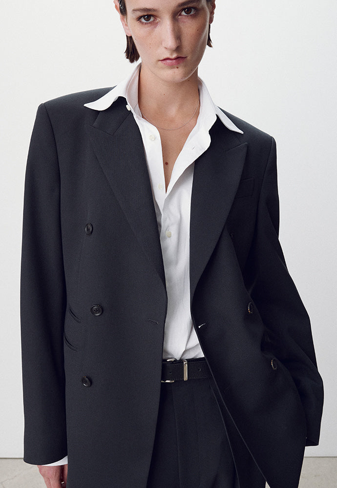 Tonywack - Wool Twill Double-Breasted Tailored Blazer (Carbon Grey) product image 1 | TRAB K-Fashion Australia