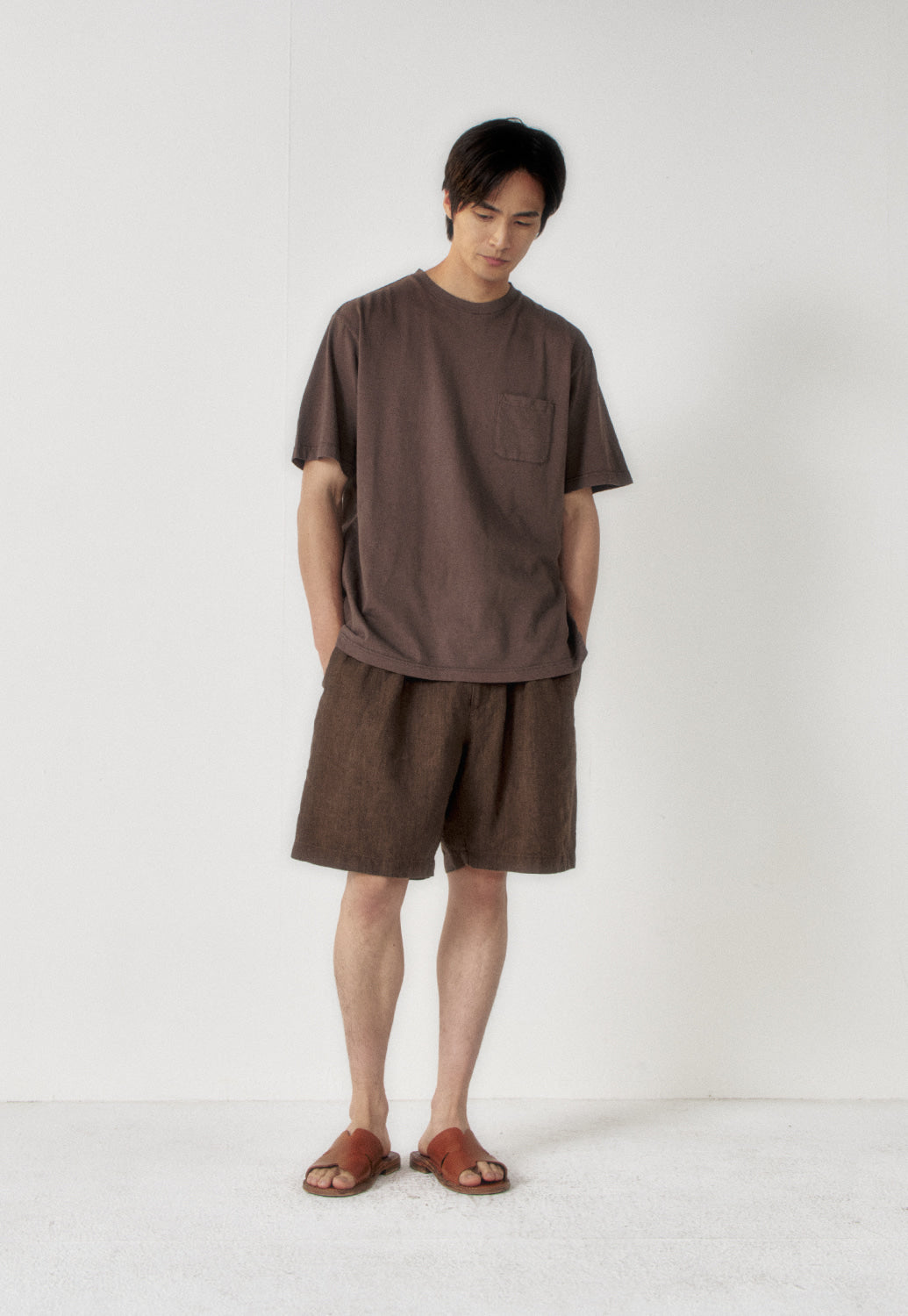 Art if acts - Garment Dyed Slub Pocket T-Shirt (Brown) product image 5 | TRAB K-Fashion Australia