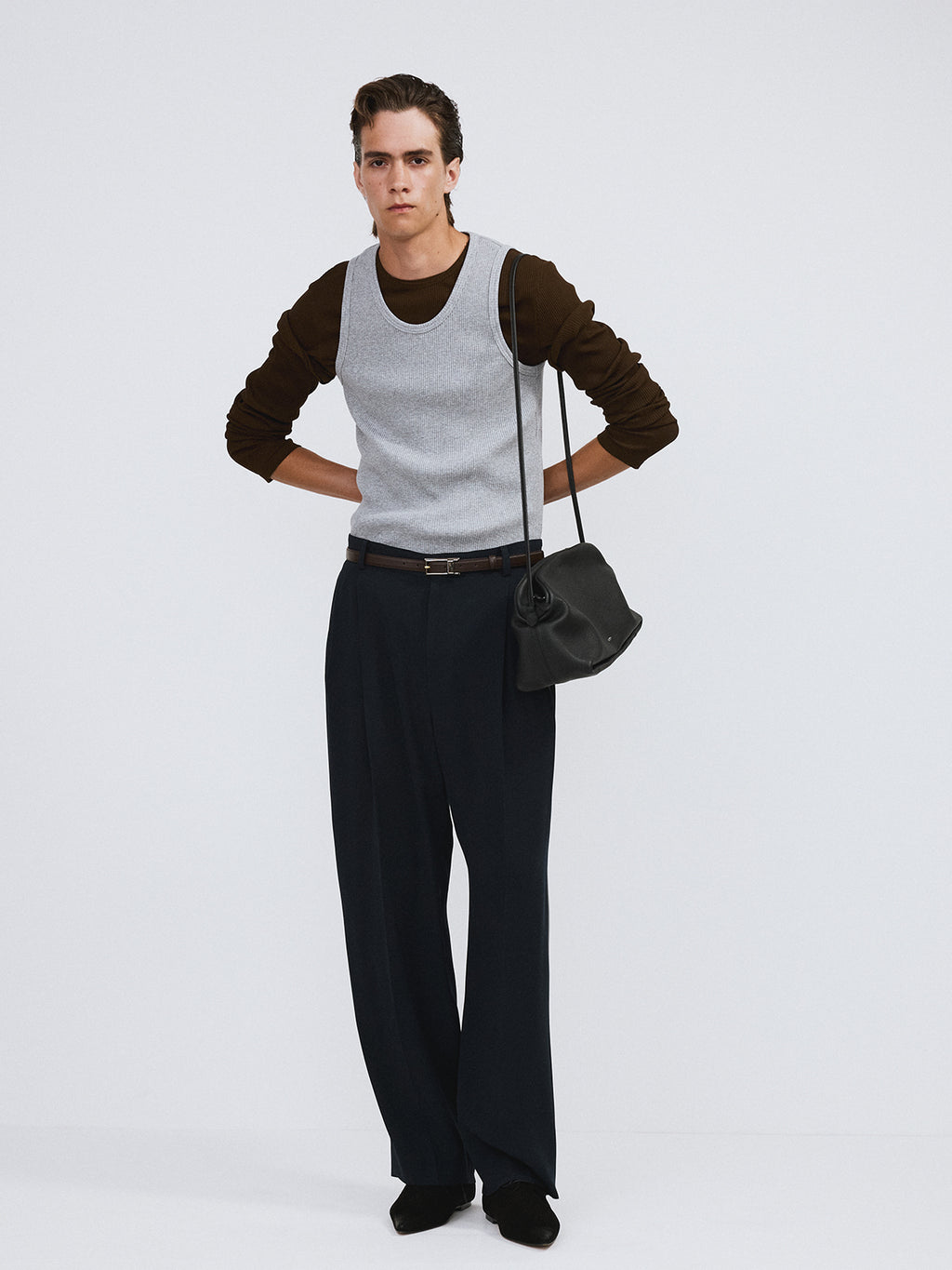 Recto - Fluid Tuck Detail Suit Pants (Dark Navy) product image 3 | TRAB K-Fashion Australia