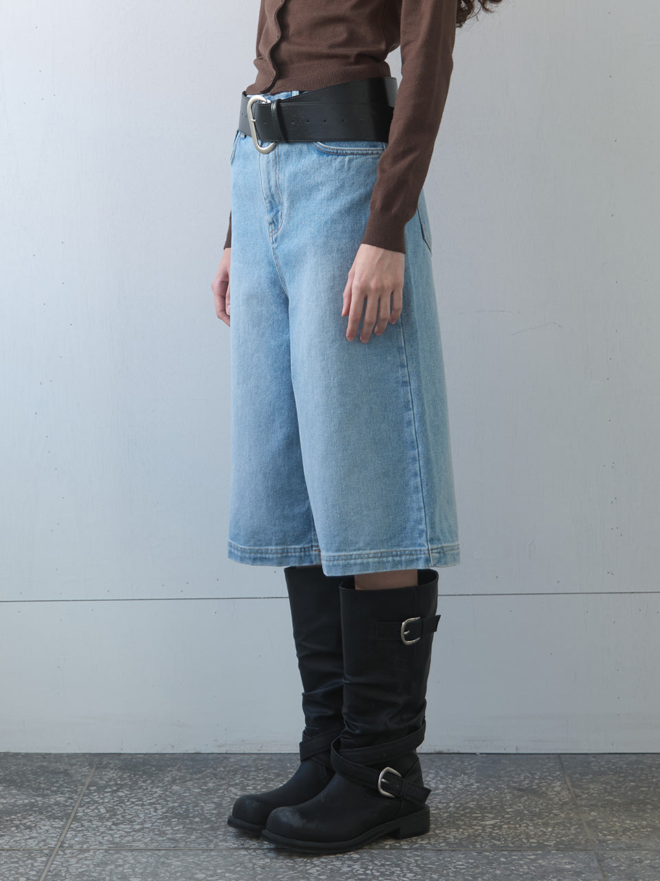 Kijun - Essential Denim Bermuda Shorts (Blue) product image 1 | TRAB K-Fashion Australia