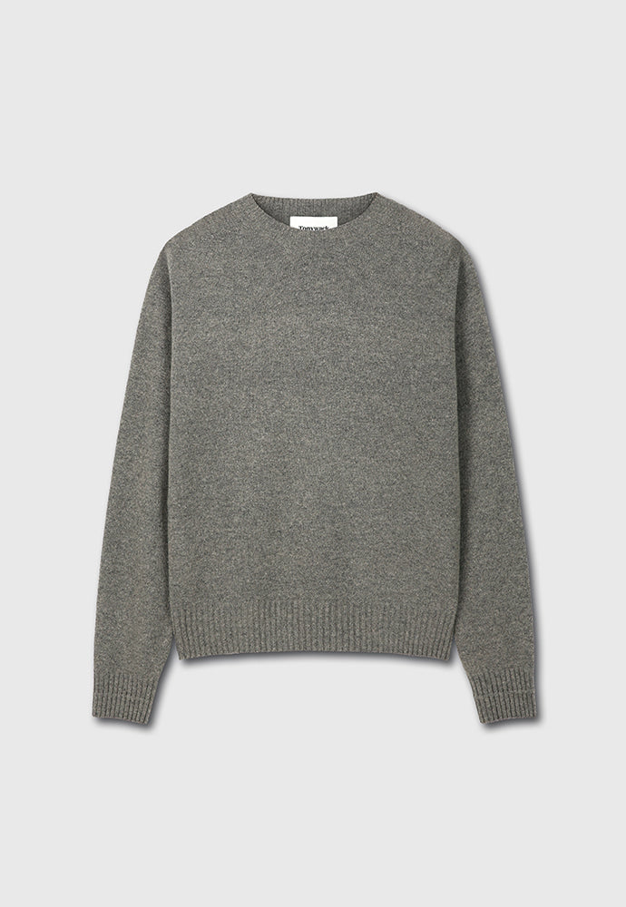 Tonywack - Cashmere Whole Garment Saddle Neck Sweater (Warm Grey) product image 7 | TRAB K-Fashion Australia