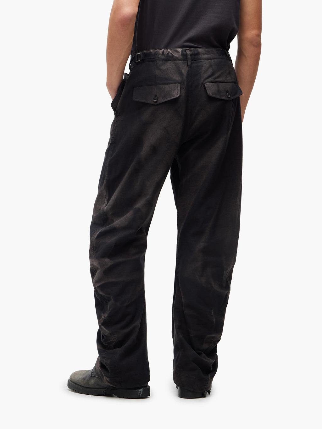 Jiyong Kim - Sun-Bleached Twisted Trousers (Black) product image 5 | TRAB K-Fashion Australia
