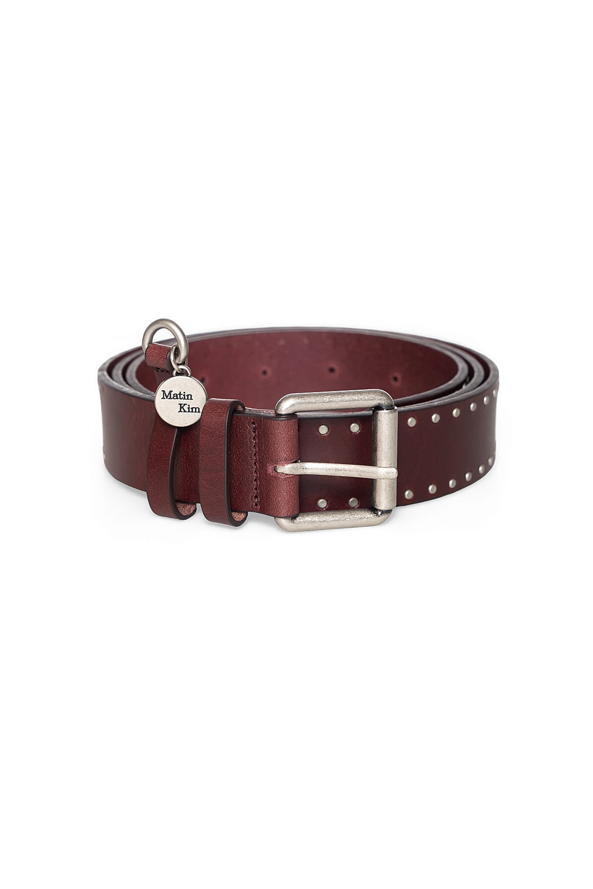 Matin Kim - Mini Dot Stud Leather Belt (Wine) product image 1 | TRAB K-Fashion Australia