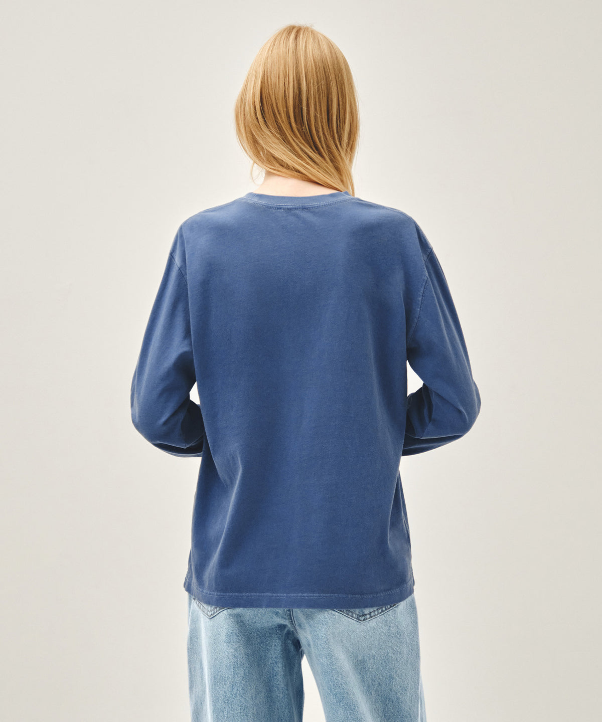 Marithe & Francois Girbaud - Shadow Classic Logo Dyeing Long Sleeve Tee (Blue) product image 3 | TRAB K-Fashion Australia