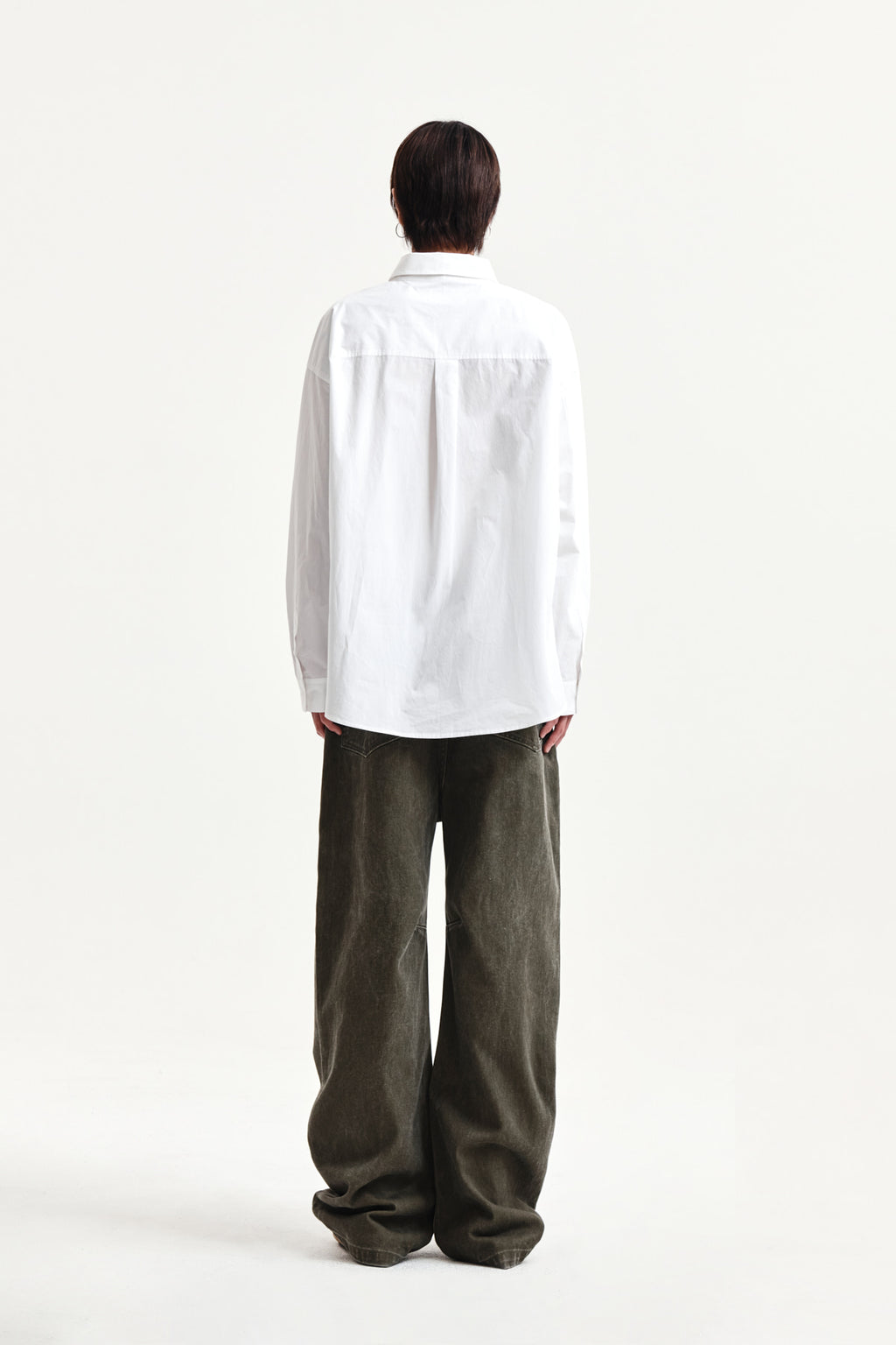Matin Kim - Embroidery Small Logo Shirt (White) product image 12 | TRAB K-Fashion Australia