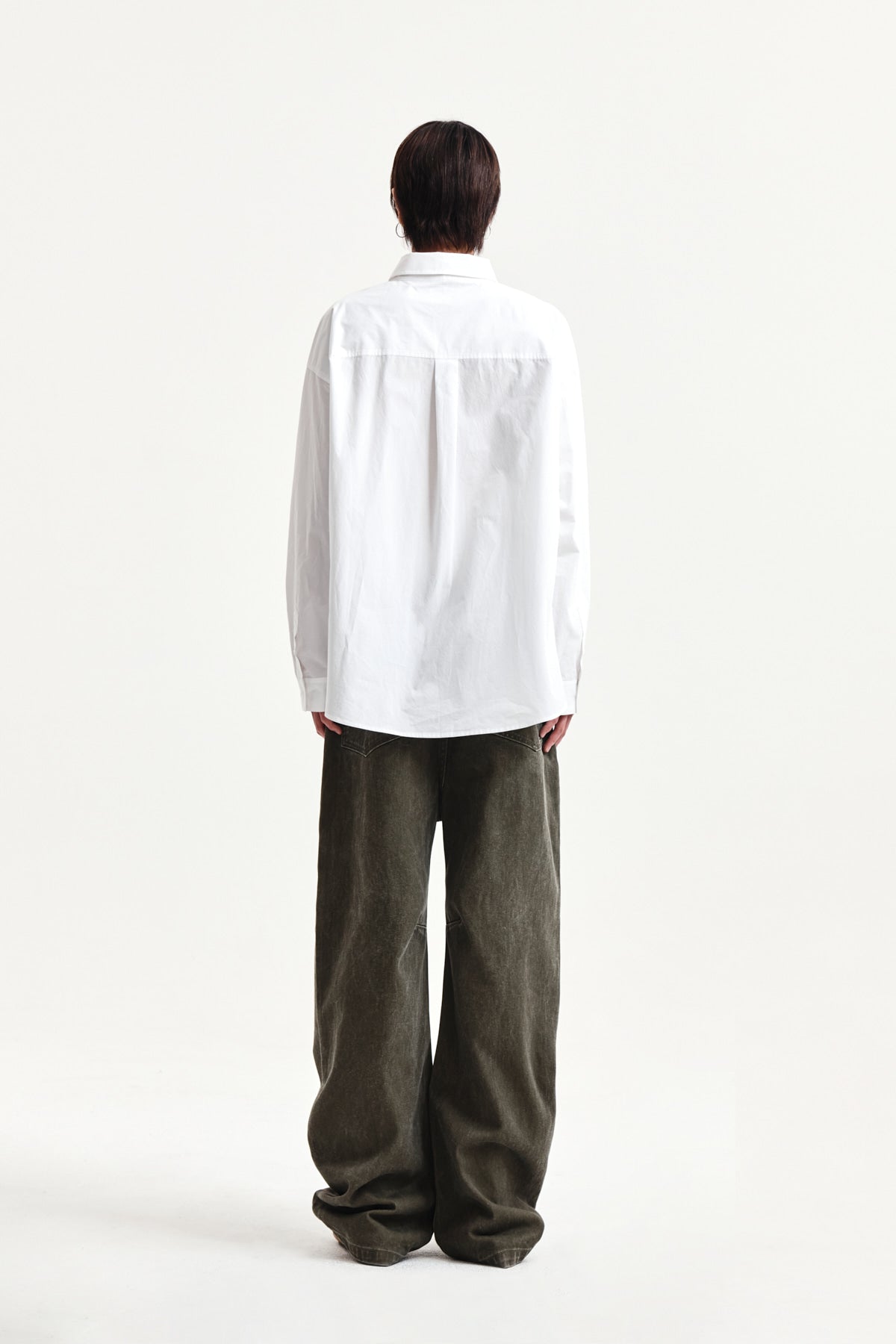 Matin Kim - Embroidery Small Logo Shirt (White) product image 12 | TRAB K-Fashion Australia