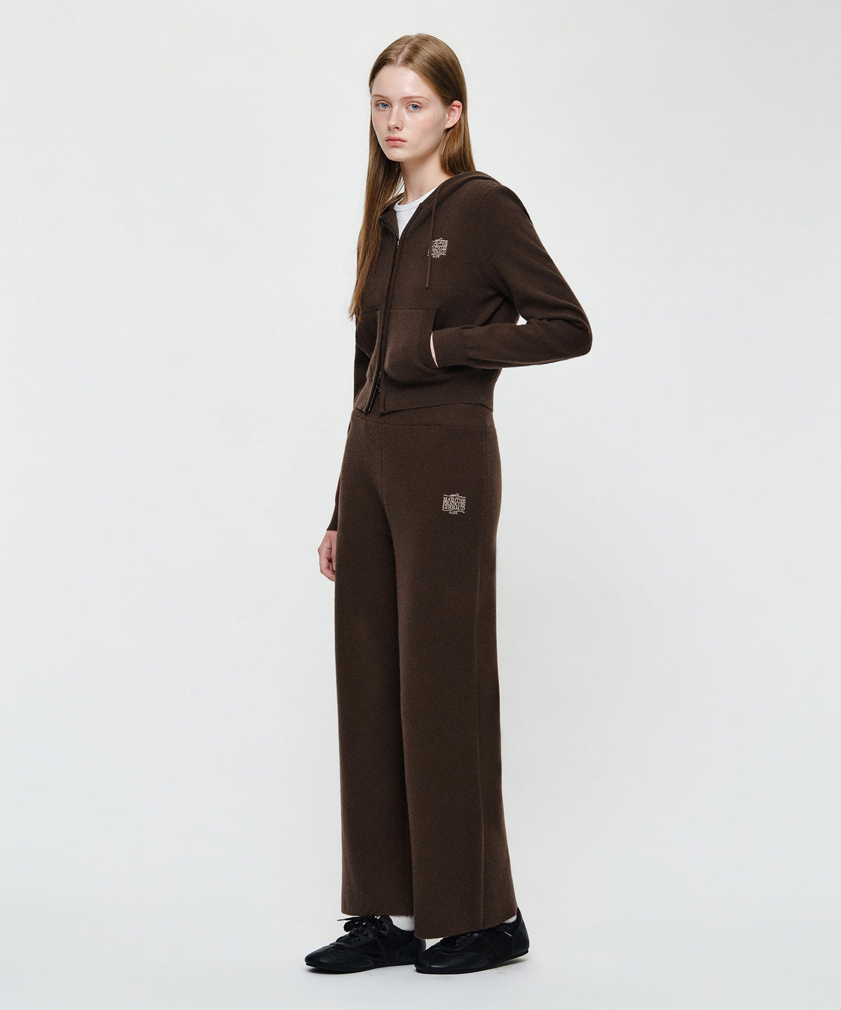 Marithe & Francois Girbaud - Ribbon Classic Logo Knit Pants (Brown) product image 3 | TRAB K-Fashion Australia