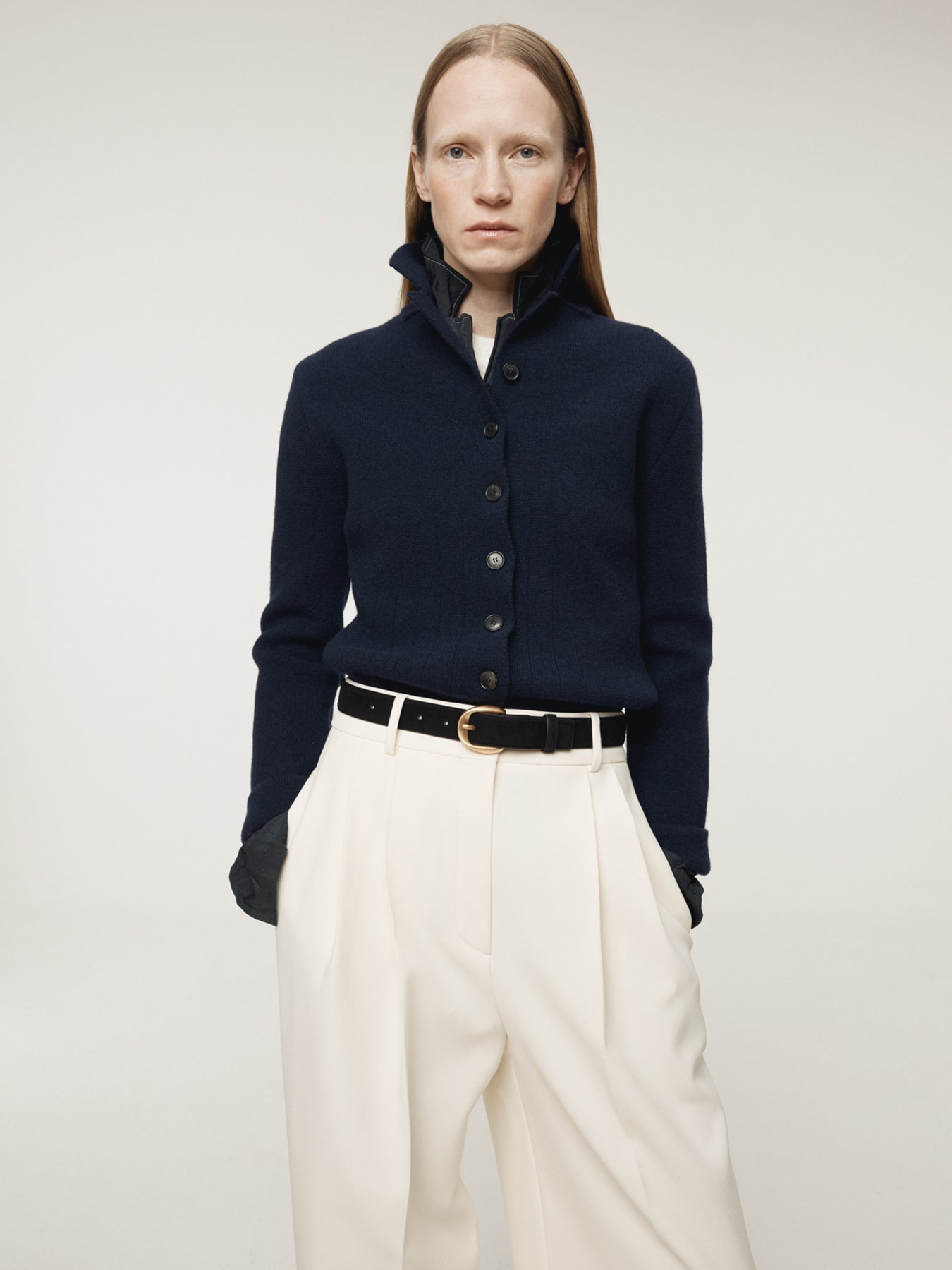 Recto - Button Up Knit Cardigan (Dark Navy) product image 6 | TRAB K-Fashion Australia