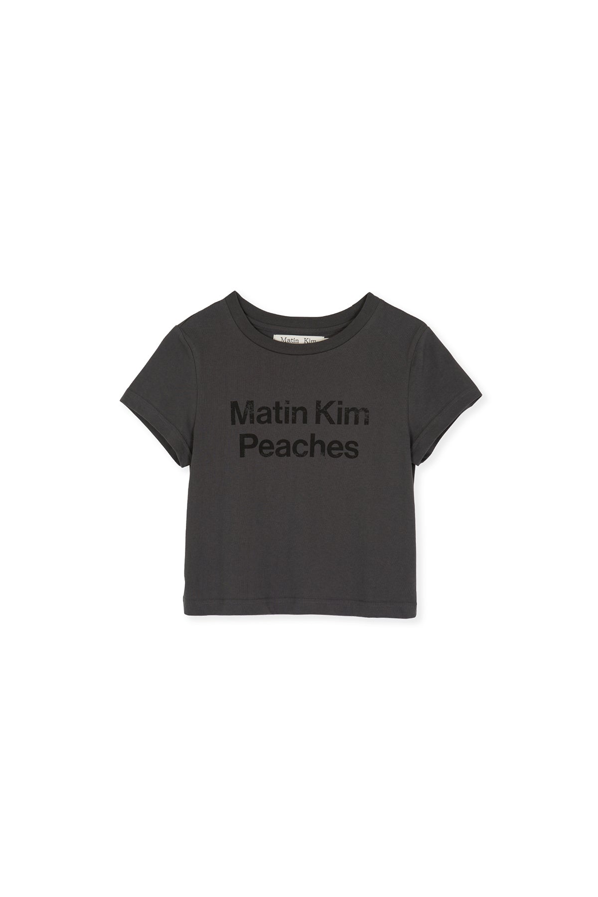 Matin Kim - Peaches Logo Graphic Crop Top (Charcoal) product image 15 | TRAB K-Fashion Australia