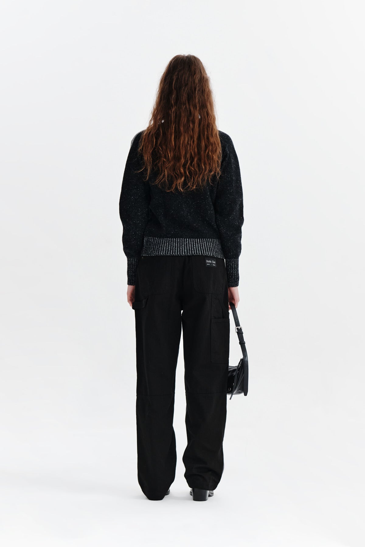 Matin Kim - Two Tone Mixed Knit Zip Up (Black) product image 7 | TRAB K-Fashion Australia