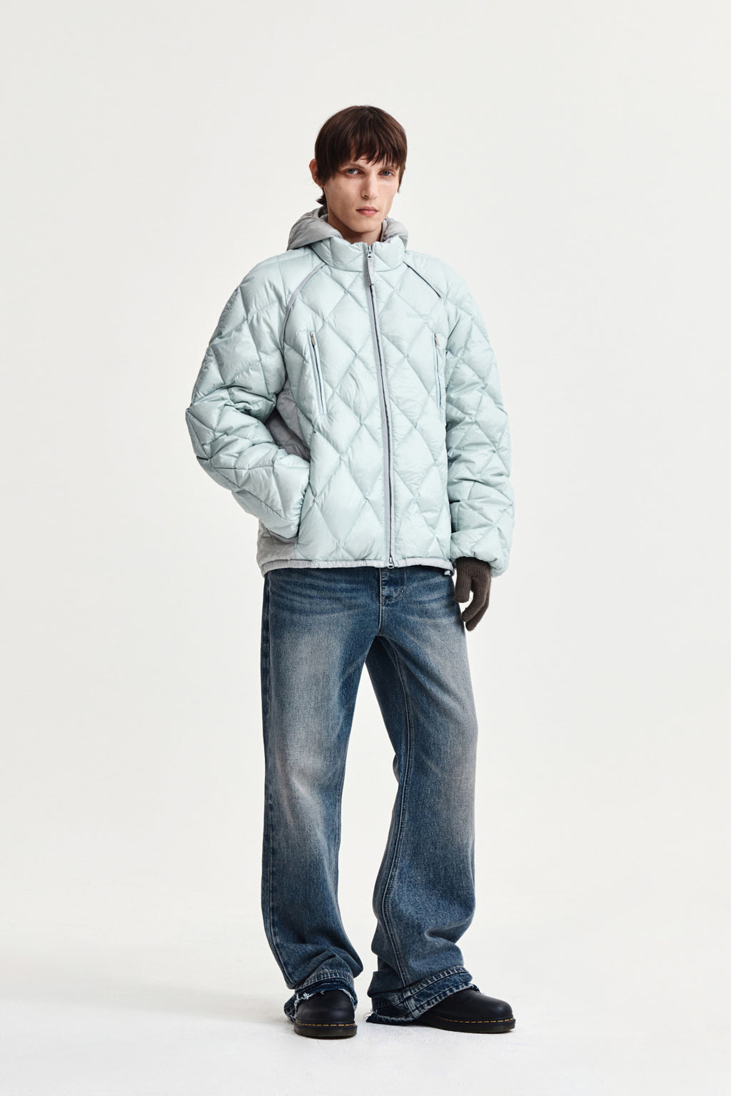 Matin Kim - Quilting Hoody Lightweight Jumper (down Blended) (Mint) product image 14 | TRAB K-Fashion Australia