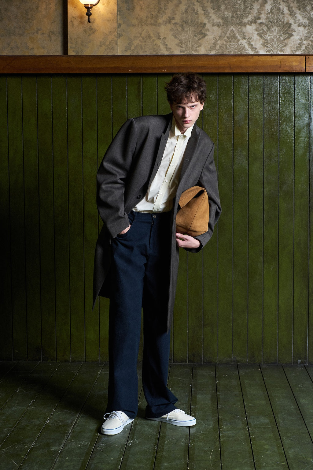 STU - Slanted 3 Button Wool Single Coat (Grey) product image 6 | TRAB K-Fashion Australia