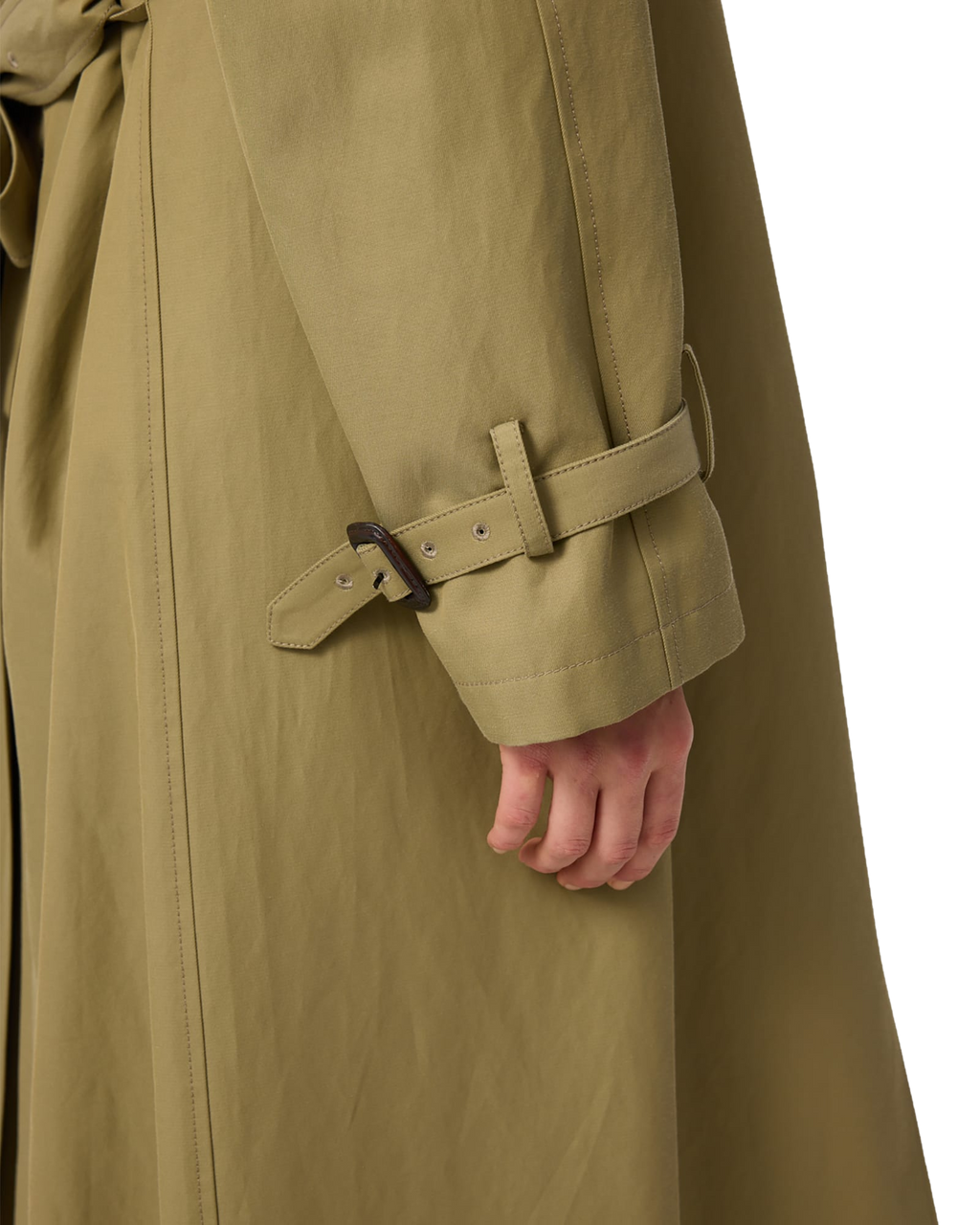 Kimhe Kim - Cotton-Rayon Belted Trench Coat (Olive Green) product image 18 | TRAB K-Fashion Australia