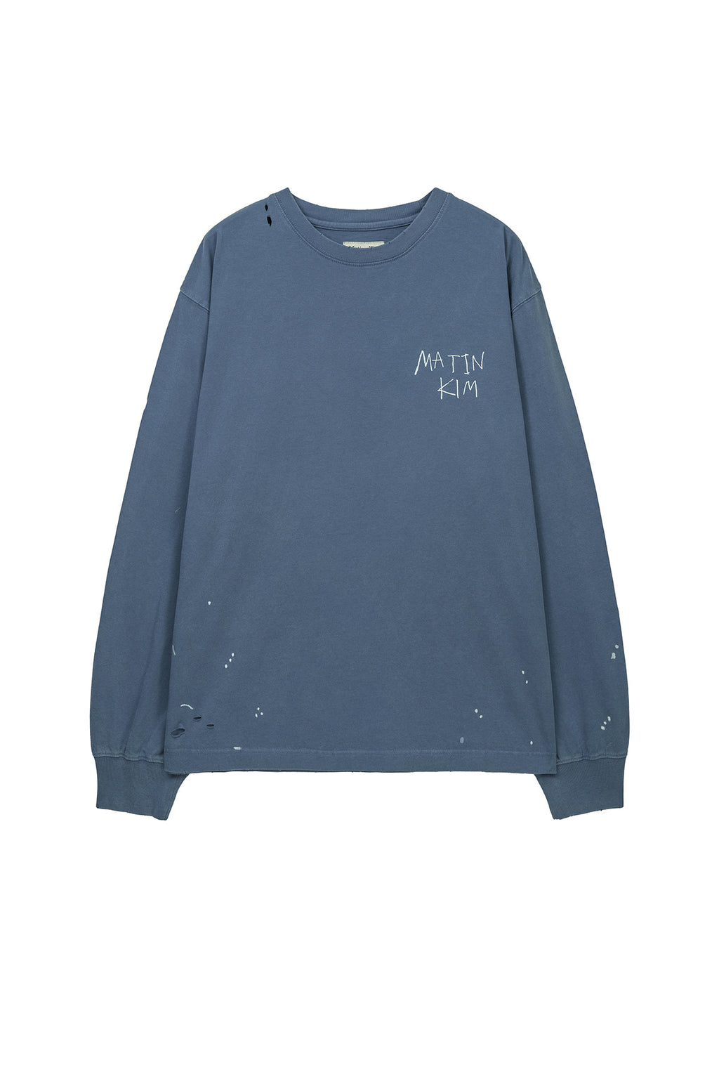 Matin Kim - Vintage Washed Logo Top (Smoke Blue) product image 1 | TRAB K-Fashion Australia