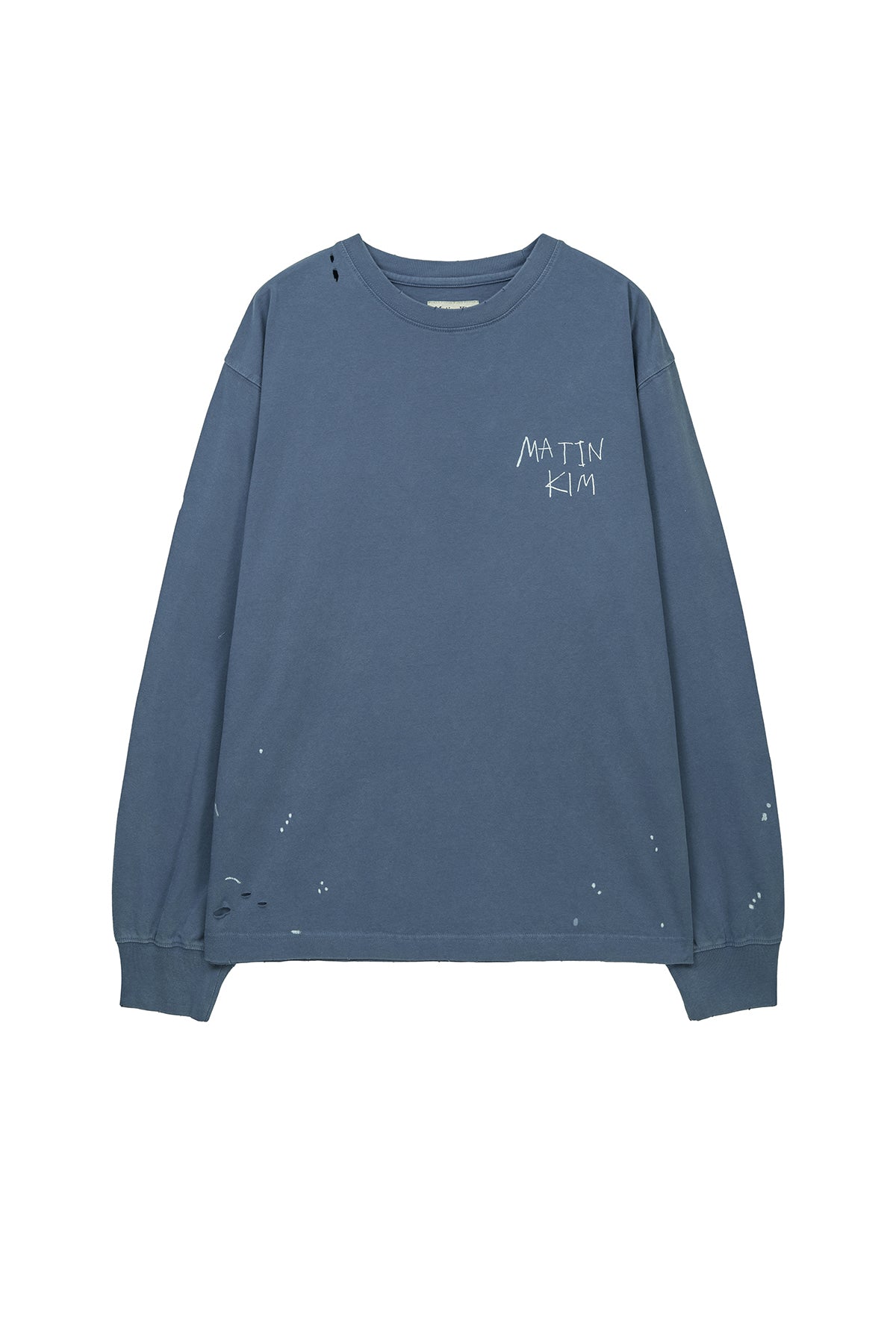 Matin Kim - Vintage Washed Logo Top (Smoke Blue) product image 1 | TRAB K-Fashion Australia