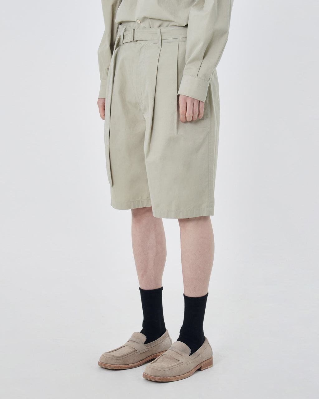 Brownyard - Belted Half Pants (Light Beige) product image 6 | TRAB K-Fashion Australia
