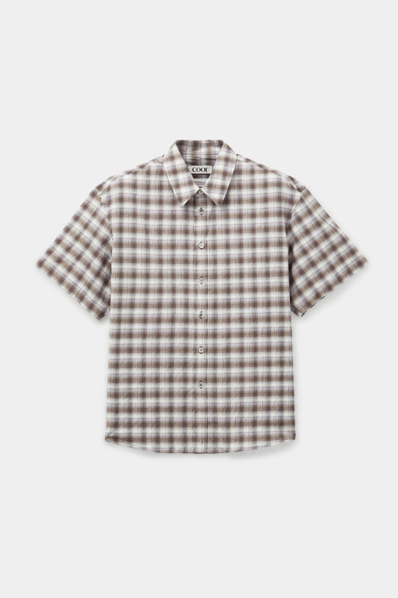 Coor - Ombre Creased Check Half Shirt (Light Purple) product image 1 | TRAB K-Fashion Australia