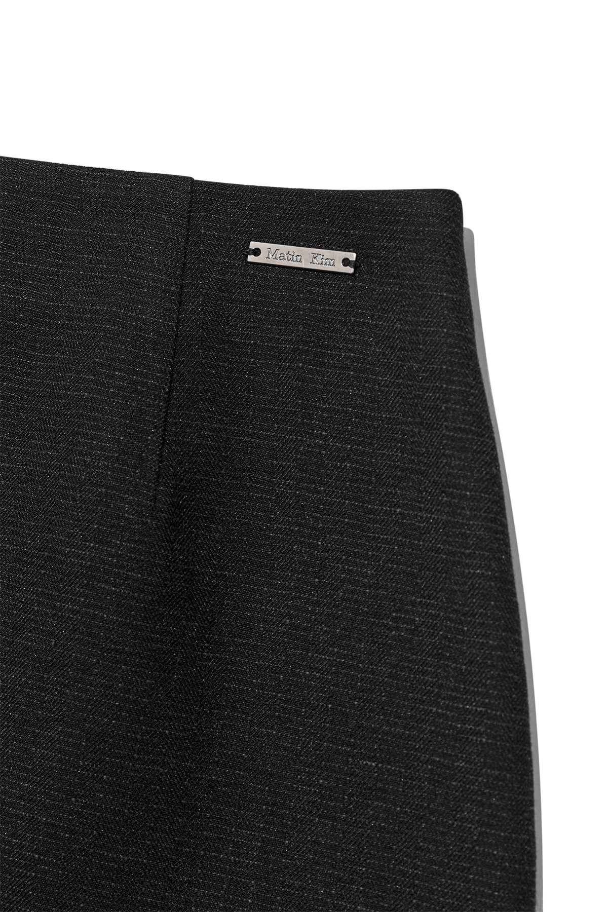 Matin Kim - Stripe Herringbone Wrap Mini Skirt (Black) product image 5 | TRAB K-Fashion Australia