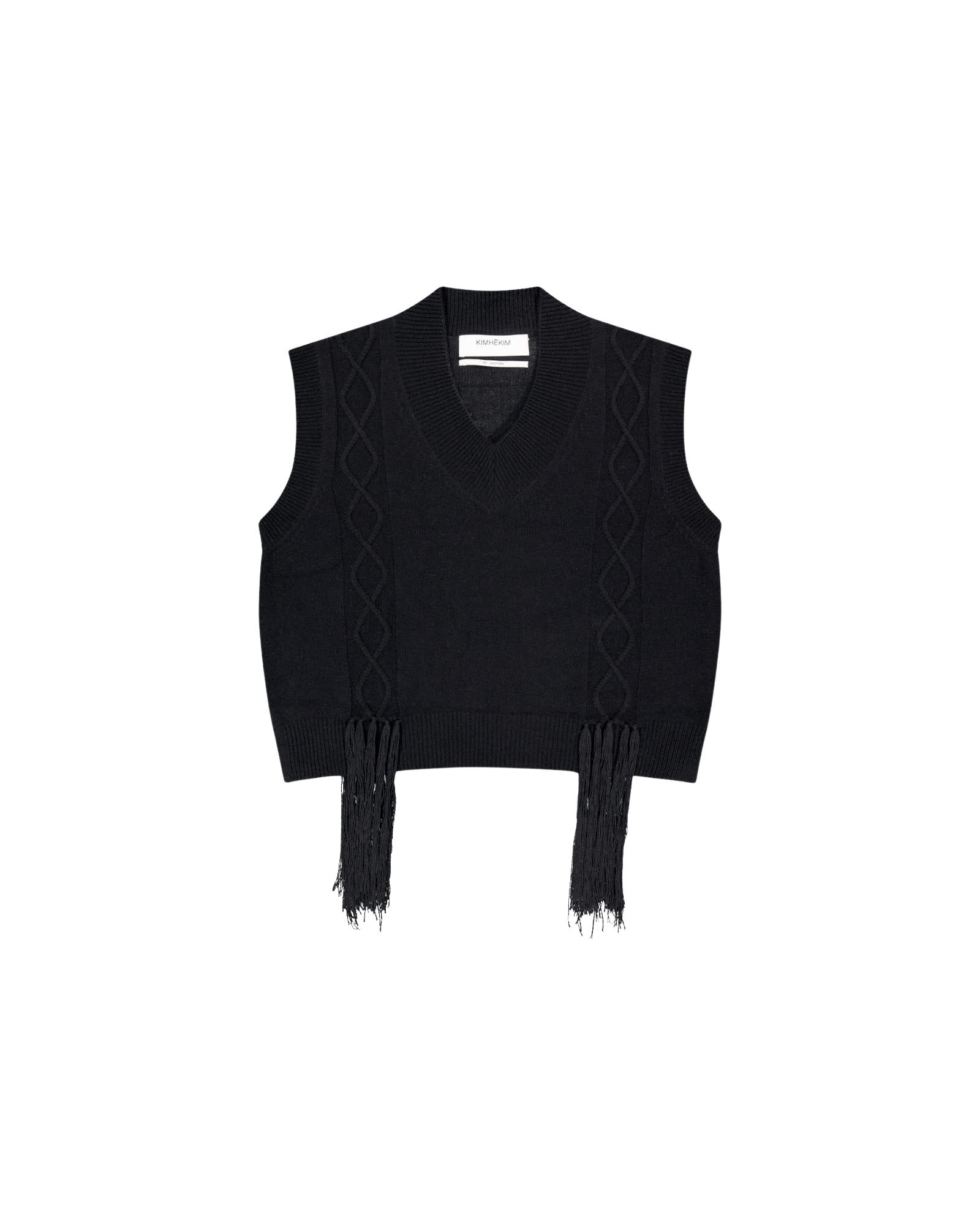 Kimhe Kim - Fringed Knit Vest (Black) product image 20 | TRAB K-Fashion Australia