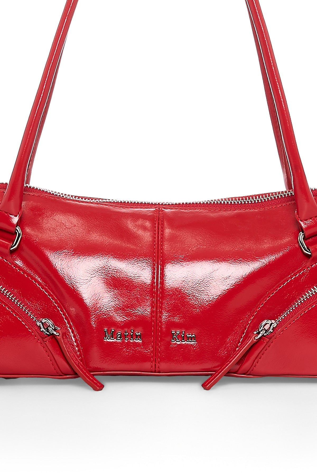 Matin Kim - Curve Zip Baguette Bag (Red) product image 4 | TRAB K-Fashion Australia