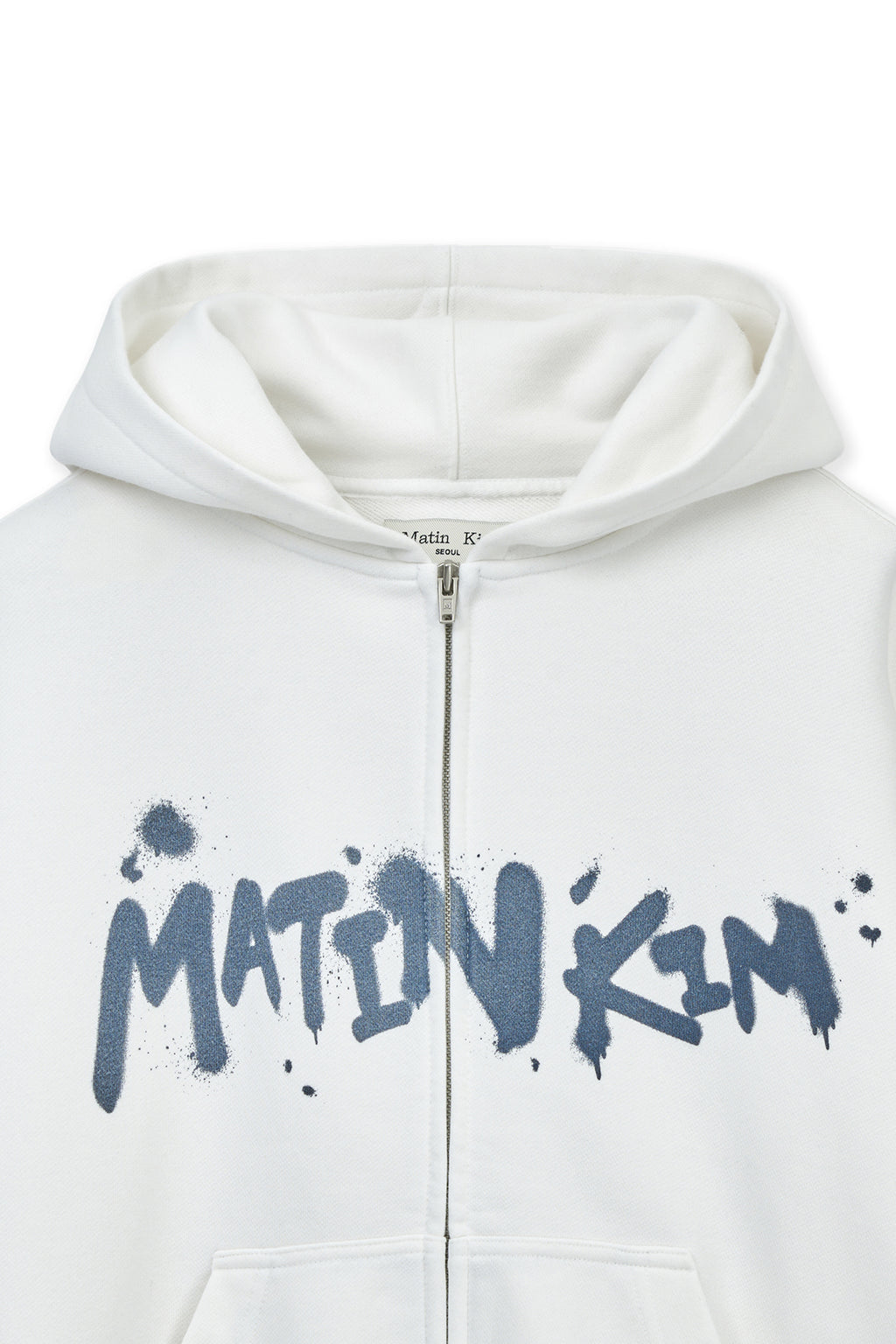 Matin Kim - Graffiti Logo Hoody Zip Up (White) product image 3 | TRAB K-Fashion Australia