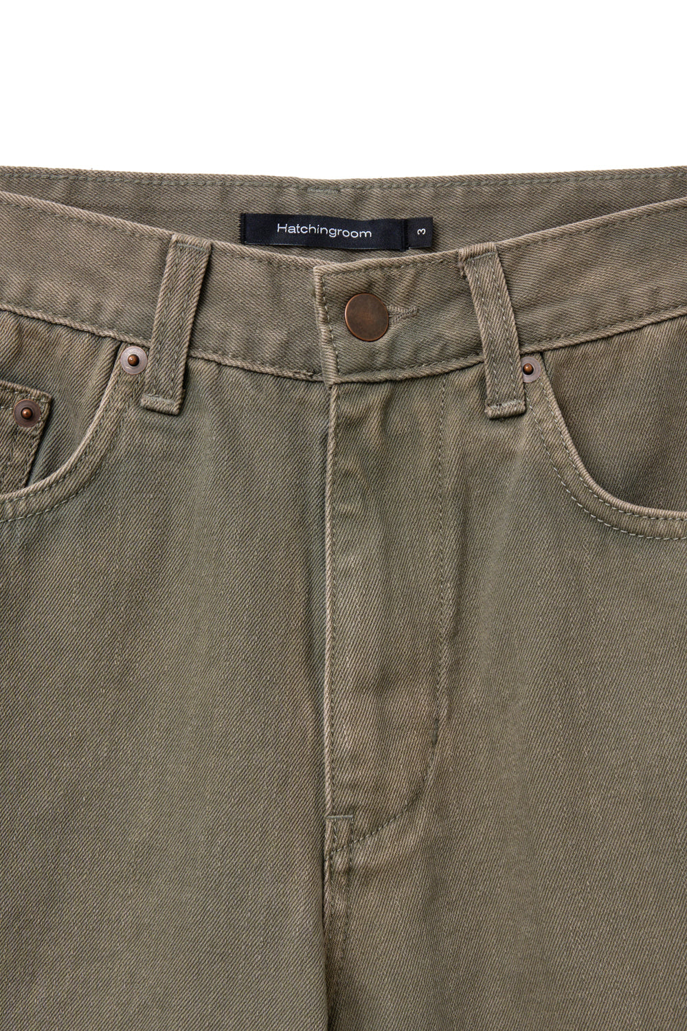 Hatchingroom - Bleached Shorts (Olive) product image 3 | TRAB K-Fashion Australia