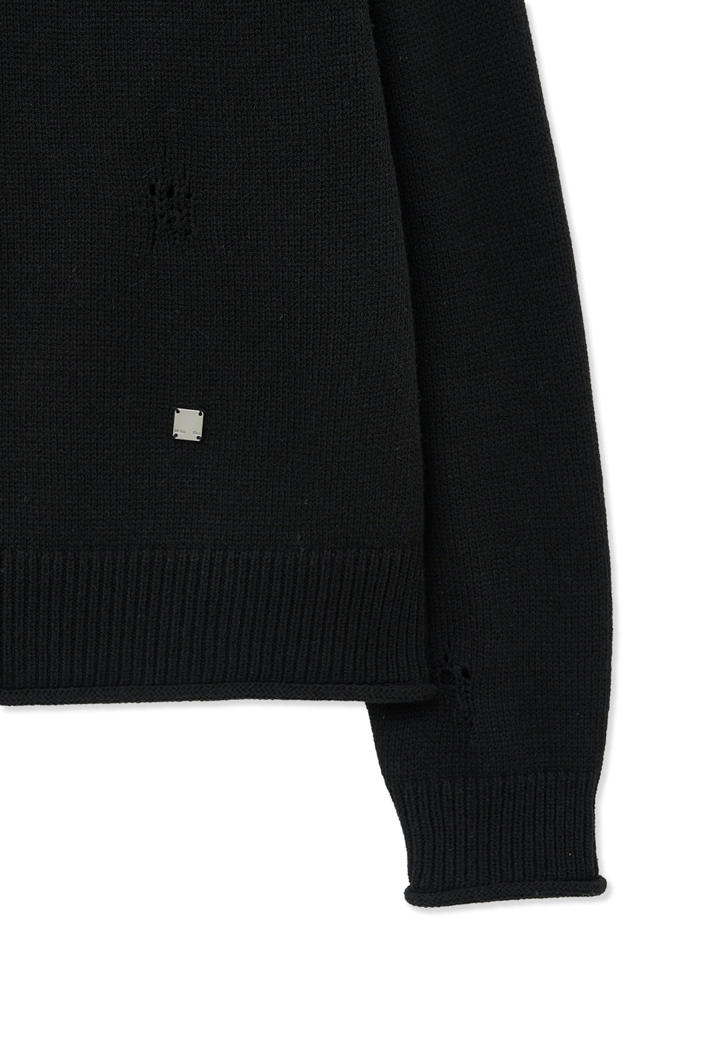 Matin Kim - Two Way Off Shoulder Damage Pullover (Black) product image 4 | TRAB K-Fashion Australia
